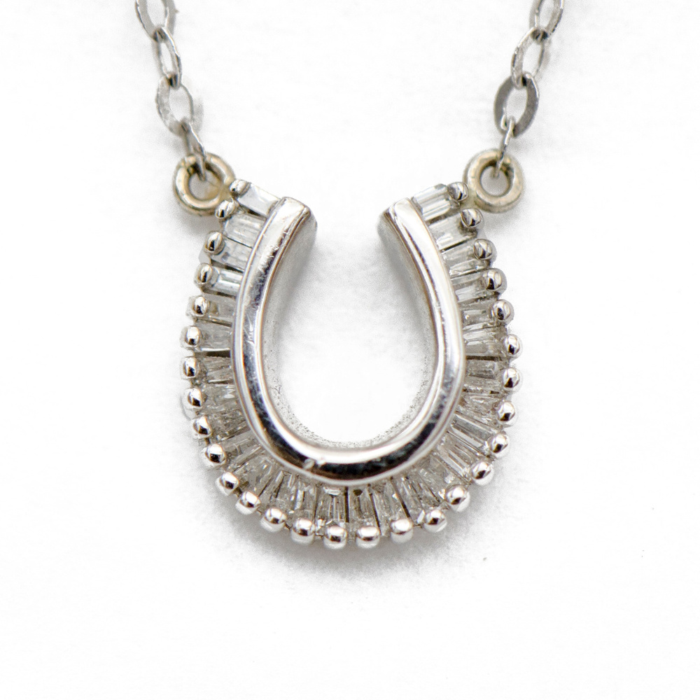 Baguette Diamond Horseshoe Pendant